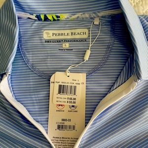 Pebble Beach Dry Luxe Performance Polo Shirt Women’s L , Light blue.